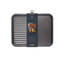 MasterClass KCMCHB99 Backblech 2-in-1 geteiltes Backblech, geriffeltes Backblech