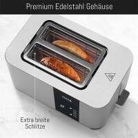 LEBENLANG Toaster aus Edelstahl mit Brötchenaufsatz