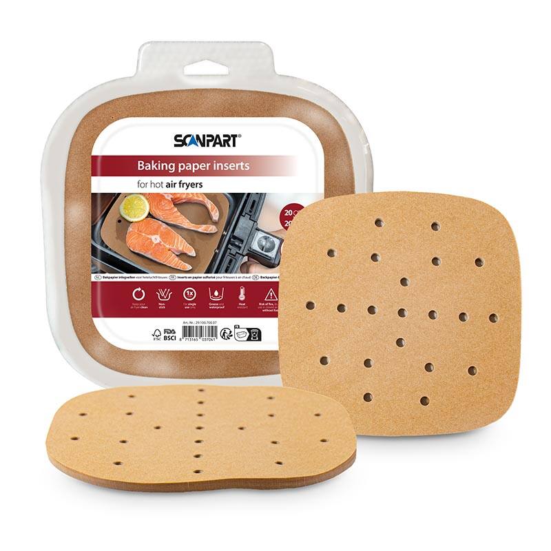 Scanpart Heißluftfritteusenpapier perforiert 20x20 cm, 100 Stück